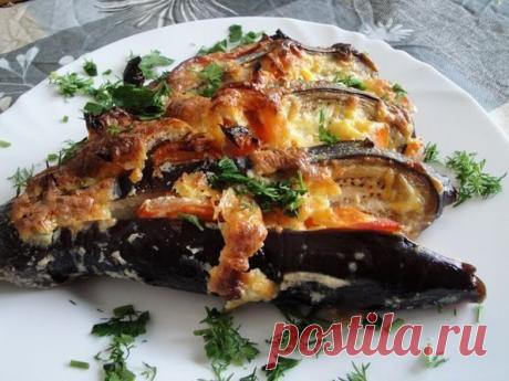 Как приготовить баклажаны с сыром и чесноком - баклажанный веер - рецепт, ингридиенты и фотографии