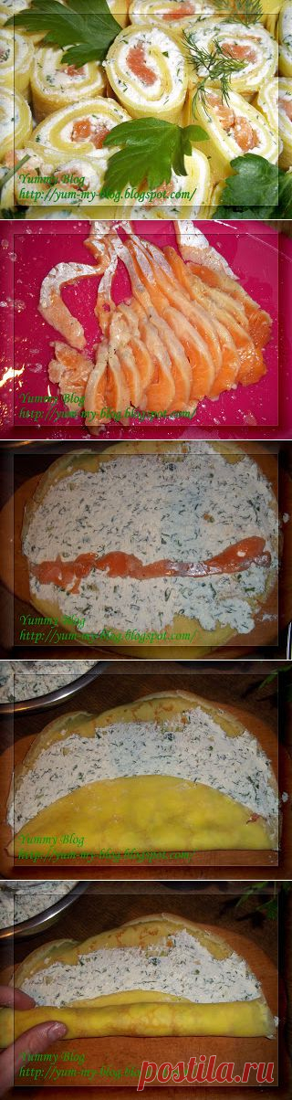 Yummy Blog: Роллы блинные с форелью и творогом
