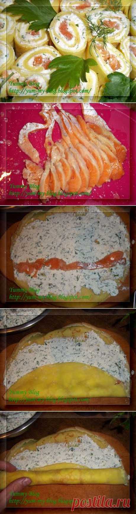 Yummy Blog: Роллы блинные с форелью и творогом