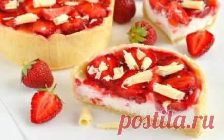 Творожный пирог с клубникой - рецепт с фото - как приготовить - ингредиенты, состав, время приготовления - Дети Mail.Ru
