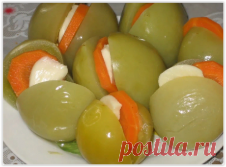 Зеленые томаты с той самой начинкой-самый вкусный рецепт на зиму