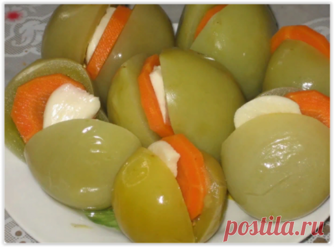 Зеленые томаты с той самой начинкой-самый вкусный рецепт на зиму
