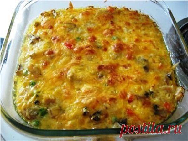 Рисовая запеканка с курицей и овощами