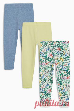 Купить Набор из трех леггинсов (синие/зеленые) (3 мес.-6 лет) - Покупайте прямо сейчас на сайте Next: Россия