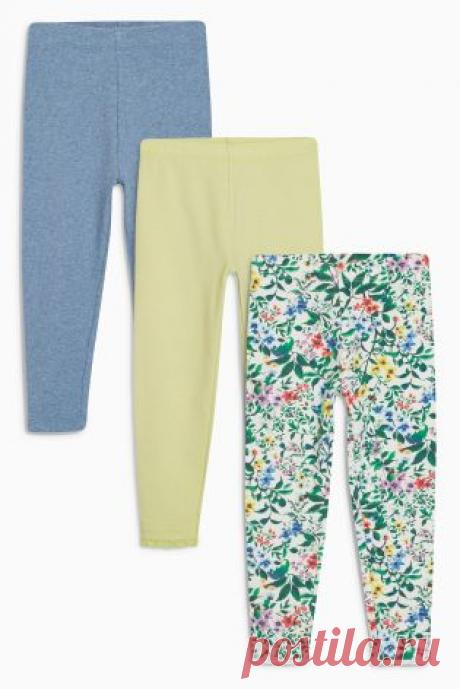 Купить Набор из трех леггинсов (синие/зеленые) (3 мес.-6 лет) - Покупайте прямо сейчас на сайте Next: Россия