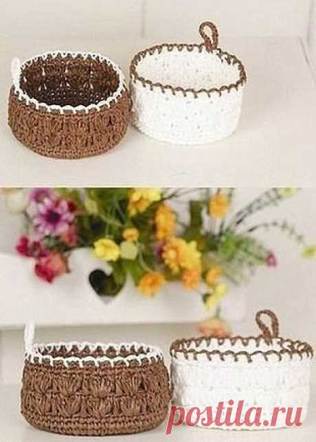 Вязаные крючком корзинки
#крючок #вязаные_идеи