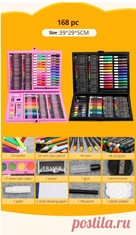 288 168 шт.. художественный Набор Живопись акварельные инструменты для рисования художественная маркерная Кисть ручка принадлежности для детей для подарочной коробки офисные канцелярские принадлежности купить на AliExpress