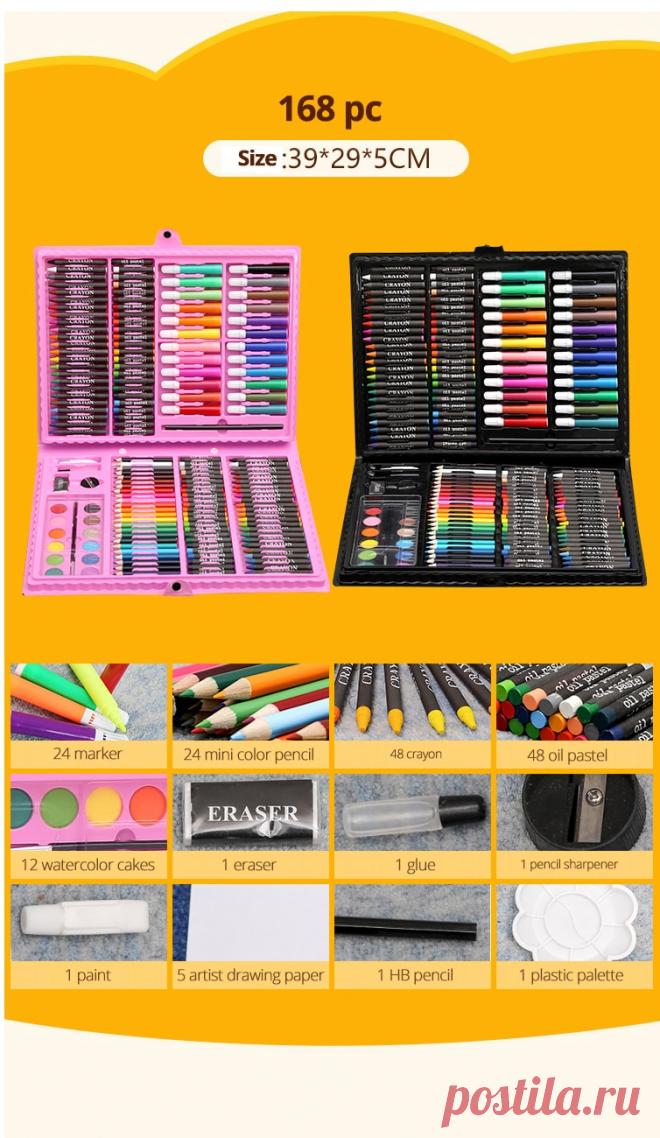 288 168 шт.. художественный Набор Живопись акварельные инструменты для рисования художественная маркерная Кисть ручка принадлежности для детей для подарочной коробки офисные канцелярские принадлежности купить на AliExpress