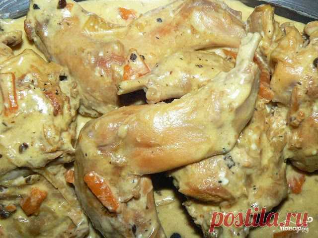 Тушеный кролик в сметане - пошаговый кулинарный рецепт на Повар.ру