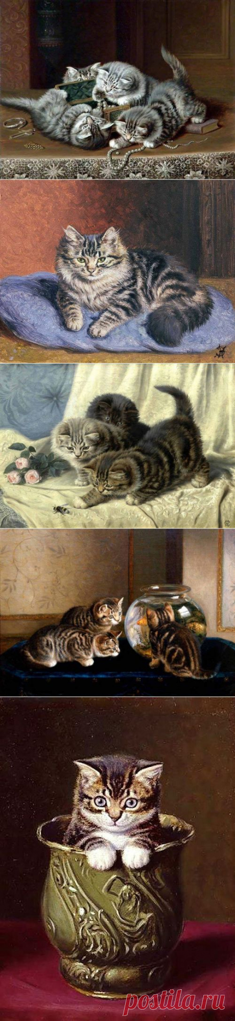 Художник Horatio Henry Couldery. Деревенские кошки совсем не такие, как живущие в неге коты городские