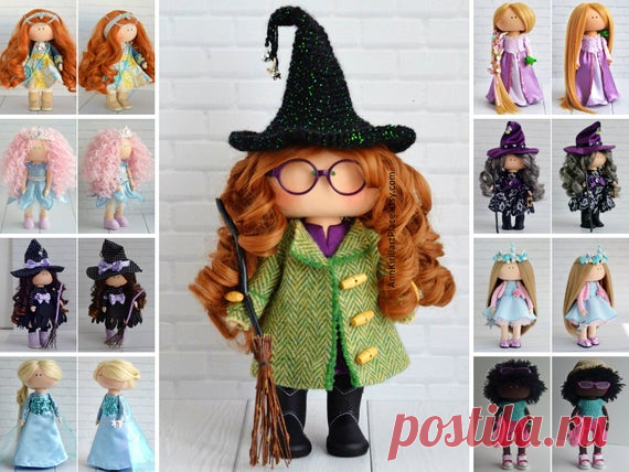 Witch Interior Doll, Halloween Decor Doll, Tilda Doll Handmade, Nursery Design Doll, Fabric Cloth Doll, Individual Order Art Doll by Maria K Hello, dear visitors!  This is handmade cloth doll created by Master Maria K (Moscow, Russia). Doll is 26 cm (10 inch) tall and made of only quality materials. All dolls stated on the photo are mady by Maria K. You can find them in our shop searching by artist name:
