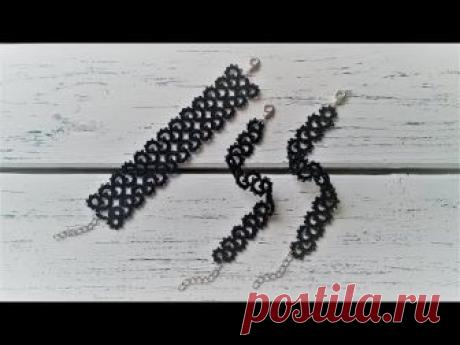 Фриволите иглой. 1 мотив - 3 браслета/DIY Needle tatting. 1 pattern - 3 bracelets