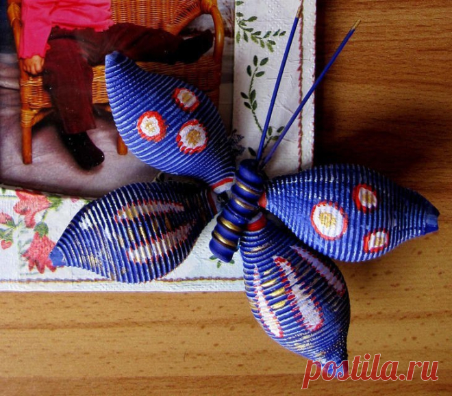 Бабочка из макарон