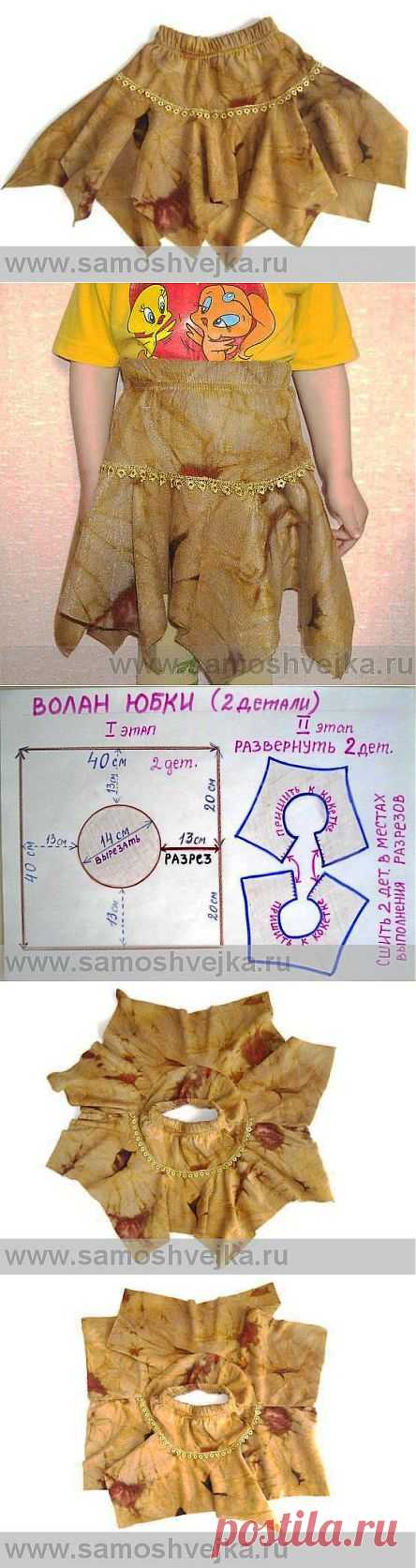 Как легко пошить юбку с необычными косыми воланами на девочку 3-х лет | Самошвейка - сайт для любителей шитья и рукоделия