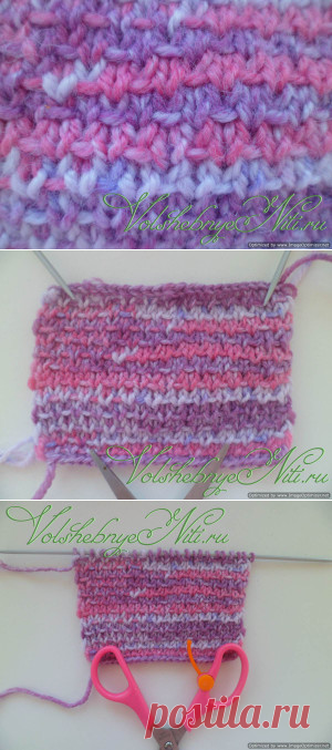 Фактурный узор спицами "Полулён". Схема, описание вязания.