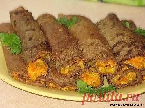 Блинчики печёночные с начинкой