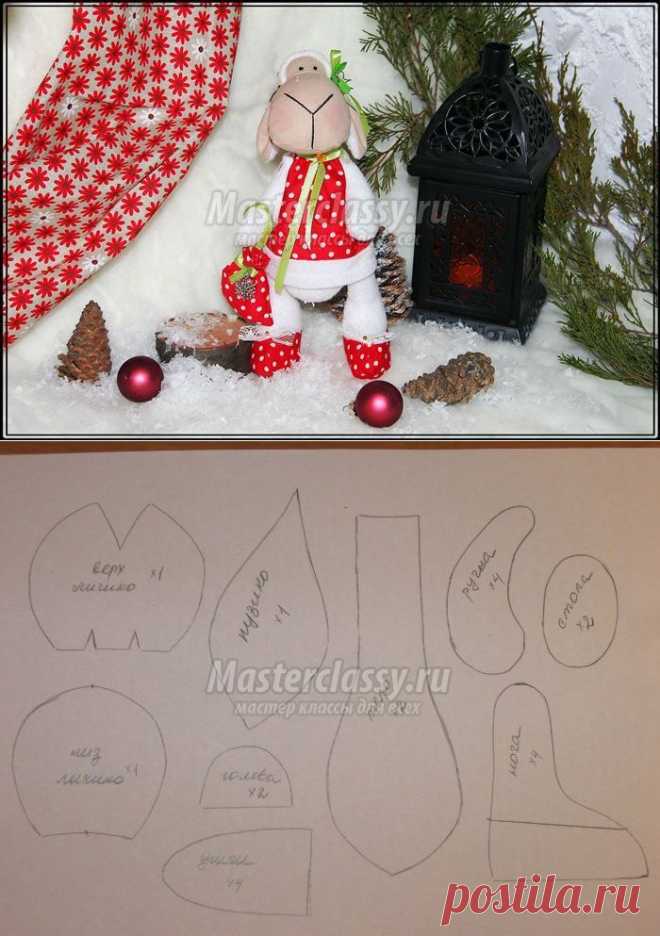 Новогодняя Тильда - овечка 2015 своими руками. Мастер-класс с пошаговыми фото. Часть 1