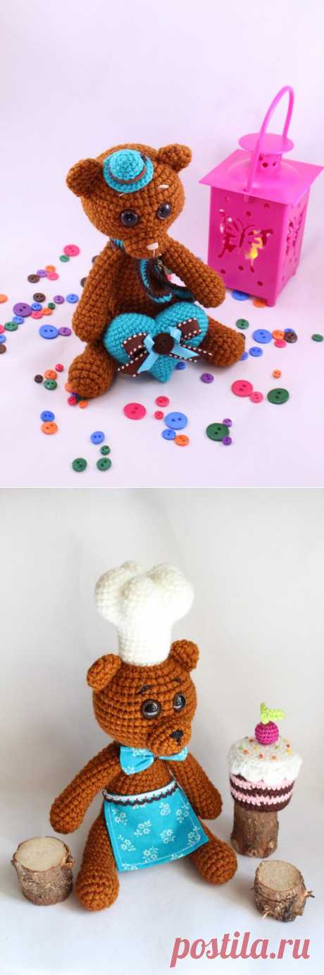 Классические мишки амигуруми. Схема вязания.