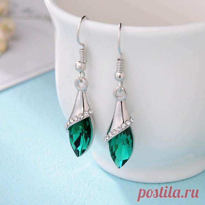 Хит продаж! Модные женские серьги, женские ювелирные украшения цвета белого золота с искусственными кристаллами. Длинные серьги brincos купить на AliExpress