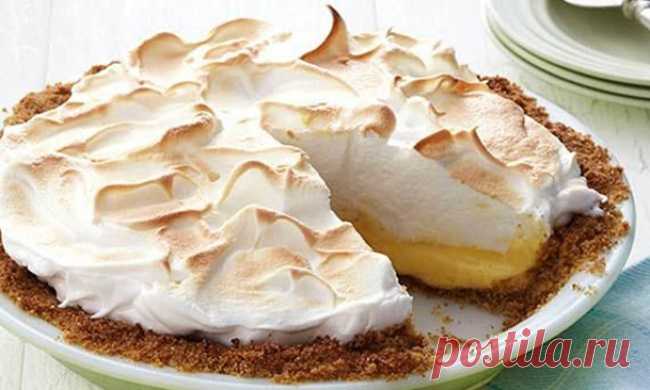 Воздушный торт-суфле с творожной начинкой