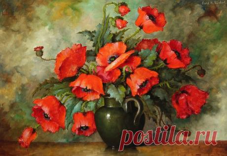 Полевые цветы... Carl Holger Fischer.