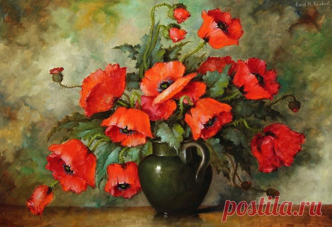 Полевые цветы... Carl Holger Fischer.