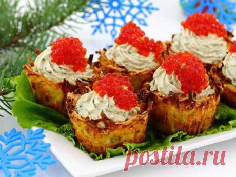 Картофельные корзиночки с селедочным кремом — пошаговый рецепт с фото и видео