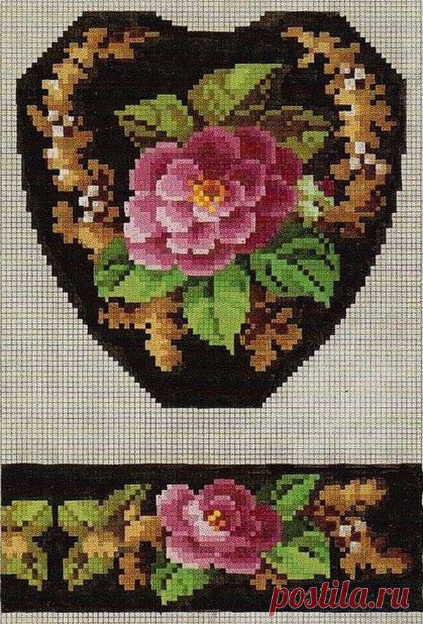Вышивка крестом — красивые старинные схемы Petit Point