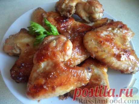 Рецепт: Куриные крылышки в меду и чесноке на RussianFood.com