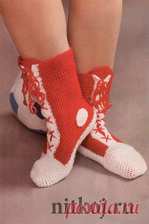 Носки, тапки » Ниткой - вязаные вещи для вашего дома, вязание крючком, вязание спицами, схемы вязания