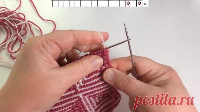 Квадраты с эффектом 3d очень просто. Мозаичное вязание спицами.