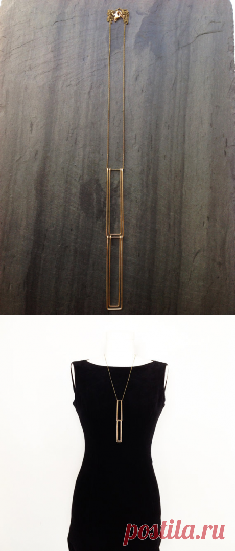 14K Goldfill Geometric Stories Necklace-By от LoopHandmadeJewelry