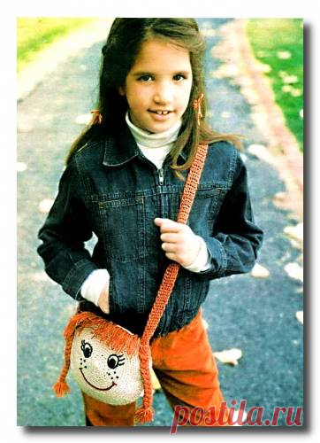 Сумочка - "Девочка с косичками". Вяжем девочкам. - Вязание аксессуаров для девочек - Вязание девочкам - Вязание для малышей - Вязание для детей. Вязание спицами, крючком для малышей