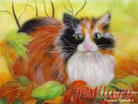 Картина из шерсти &quot;Кот&quot;