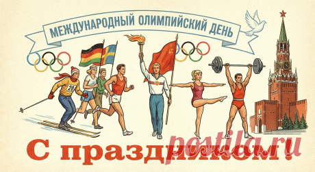 Поздравляю с праздником,
Олимпийским днем,
Всех кто спортом дышит,
Кто в него влюблен. Открытки на Международный Олимпийский день!