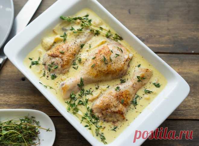 Курица с хрустящей золотой корочкой в горчично-сливочном соусе — Вкусные рецепты