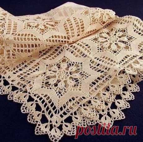 Шикарная скатерть из ажурных мотивов