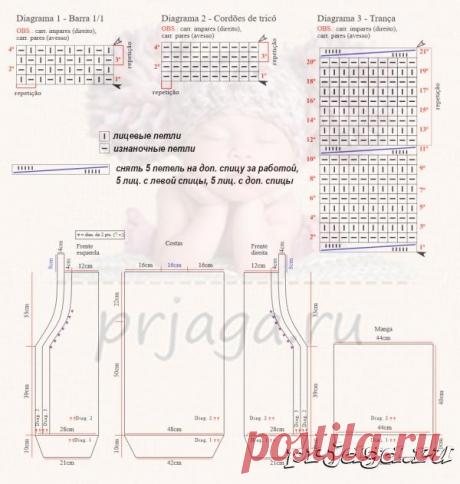 Кардиган «Красное Яблоко» спицами