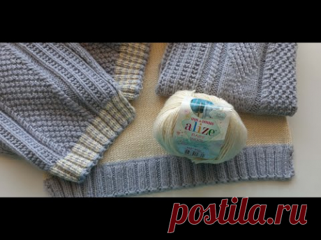 Детский джемпер, связанный спицами. Модные цвета 2021 года. Часть 1. Children's jumper. Part1.