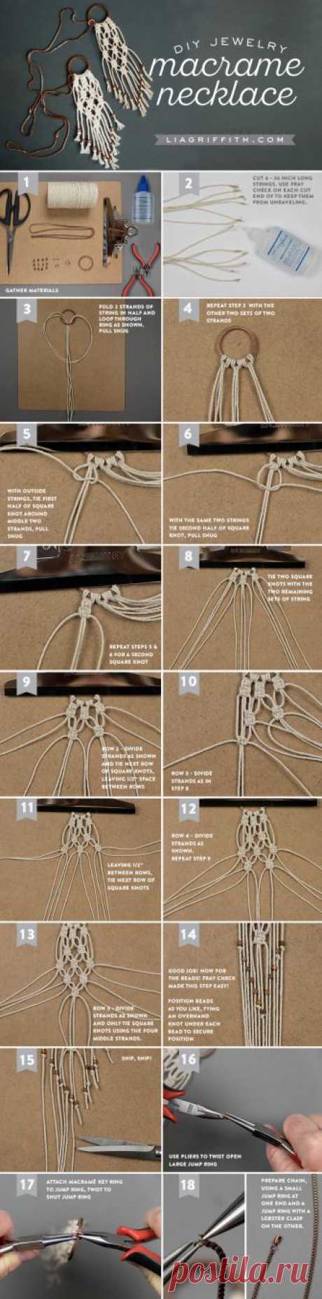 Simple DIY Macrame Necklace - Lia Griffith