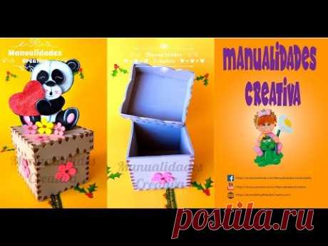 Cajita fácil paso a paso - Craft DIY manualidad amor y San Valentin en foamy/goma eva/microporoso