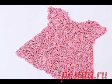 Crochet pink dress for a girl Majovel #crochet #crochetdress