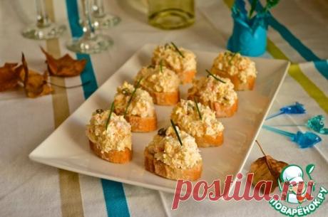 Открытые бутерброды с крабовым салатом - кулинарный рецепт