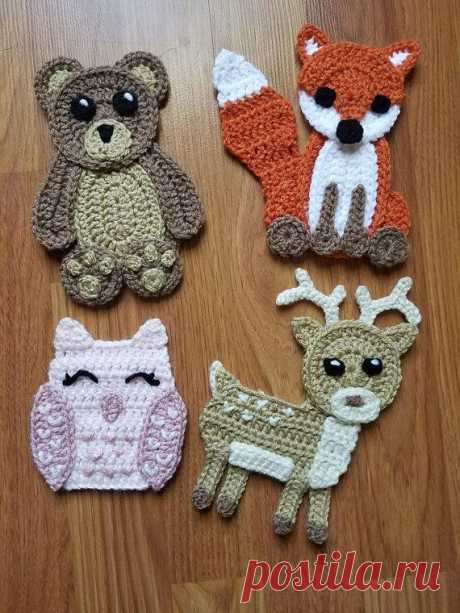 Crochet Pattern Only Woodland Animals, Forest Animals applique pack