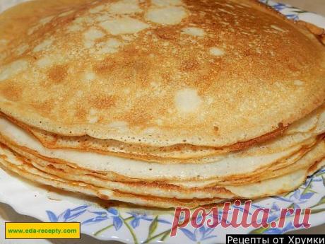 Блины очень тонкие &quot;скородумки&quot; из книги &quot;О вкусной и здоровой пище&quot;
Размешиваю 2 стак молока и 1 стак воды ( можно вместо воды пиво) - жидкости не должны быть слишком холодными -затем размешиваю это с 4-мя яйцами. Добавляю немного сахара и соли. Смешиваю с 10-11 столовыми ложками ( с горкой) муки. Доливаю раст масло  - примерно треть-четверть стакана. Мешаю. Выжимаю сок половинки лимона. Размешиваю и сразу начинаю выпекать.