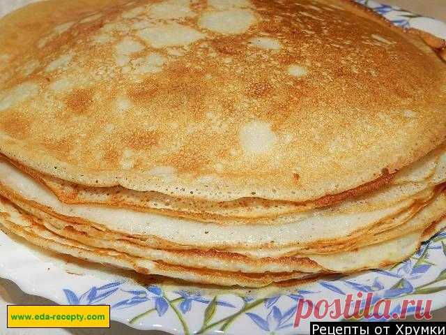 Блины очень тонкие "скородумки" из книги "О вкусной и здоровой пище"
Размешиваю 2 стак молока и 1 стак воды ( можно вместо воды пиво) - жидкости не должны быть слишком холодными -затем размешиваю это с 4-мя яйцами. Добавляю немного сахара и соли. Смешиваю с 10-11 столовыми ложками ( с горкой) муки. Доливаю раст масло  - примерно треть-четверть стакана. Мешаю. Выжимаю сок половинки лимона. Размешиваю и сразу начинаю выпекать.