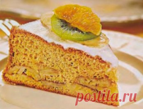 Шарлотка с грушей и бананом