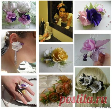 ЦВЕТЫ ИЗ СИНТЕТИЧЕСКИХ ТКАНЕЙ
