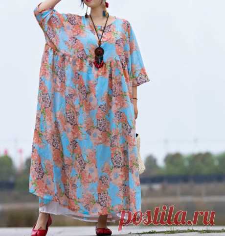 Women Cotton maxi dress party dresses Loose Summer dress | Etsy