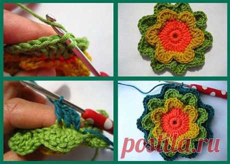 ВЯЗАНИЕ КРЮЧКОМ В ТЕХНИКЕ "ЦВЕТЕНИЕ"

Если даже вы новичок в вязании крючком или только научились основным петлям, вы сможете создать оригинальнейшую вещь: подушку или коврик или салфетку в технике «Цветение». Просто посмотрите этот подробный фото-мастер-класс.

Начать нужно с создания круга: набираем 6 воздушных петель и соединяем их в кольцо. Поднимаем 3 воздушные петли, и затем вяжем сердце цветка: 15 простых столбиков.

Следующий ряд: в каждый столбик первого ряда пров...